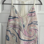 Tiny Womens Small Beaded Tank Pink Feminine Night out Dance Club Photo 0