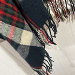 Plaid poncho like new button & fringe detail one‎ size fits most Photo 2