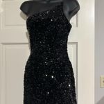 Lucy in the Sky Black Mini Dress One-Shoulder  Photo 0