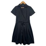 Brooks Brothers Shirt Dress Womens 4 Black Belted Pleated Button Up Classic Photo 0