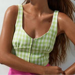 ZARA NWT  Corest Style Checkered Crop Top S Photo 0