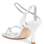 Raye Margaret Chain Strap Square Heels in White Leather 8 New Womens Sandals Photo 2