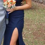 La Femme Navy Prom Dress Photo 0