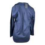 NWT Needle & Cloth Women’s Navy Blue button Front shirt long sleeve linen blend Size M Photo 1