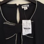 NWT J.CREW FACTORY Jeweled Bow Top Rhinestone Black Silver Holiday Small Photo 4