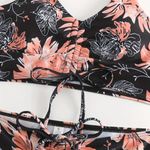 Floral Drawstring Bra Centre Bikini Sets High Waist Short Two Piece Swimsuit Size M Photo 2