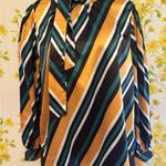 Jealous Tomato Multicolor Striped neck tie Blouse size L Photo 4