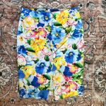 Ralph Lauren Polo  Pencil Skirt Size 8 Floral Watercolours Stretch Cotton See Pic Photo 1