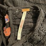 Free People  Perfectly Victorian Size XS Black Floral Embroidered Mini Dress Photo 5