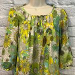 LIBERTY OF LONDON for TARGET Blouse Sunflower Top Green Photo 1
