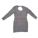 Allison Brittney Small Gray Textured Knit Long Sleeve Dress Soft Glam Open Back Photo 9