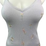 Diane Von Furstenberg  Sweater Camisole Floral Embroidered Tank Bodysuit Top XS Photo 2