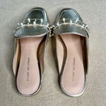 Stuart Weitzman  Metallic Pearlstud Embellished Mules Size 4 Photo 7