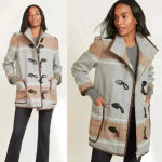 Veronica Beard  - Flint Dickey Wool-Blend Coat Camel Grey Multi Size Medium NWT Photo 4