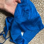 Aerie Nwt medium Satin Royal Blue crop top Longline Bralette Photo 4