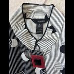 Ali Miles Womens M Tunic Blouse Top Geometric Lagenlook Black Size M Photo 8