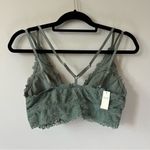 Aerie Anytime Sunflower Lace Padded Plunge Bralette in Green Size L New Photo 3
