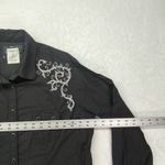 Panhandle Rough Stock Snap front Shirt Womens‎ Large Embroidered Western Black Photo 1