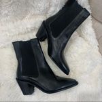 ZARA Black Leather Heeled Cowboy Ankle 2172/610 Boots Booties Photo 3