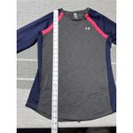 Under Armour  ColdGear Fitted Long Sleeve Shirt Womens Medium Gray Pink Navy Photo 2