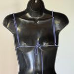 ONIA sz M Navy Blue Terry Triangle Bikini Swim Set Minimalist Resort Photo 6