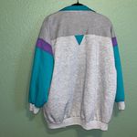 Vintage 90s reversible teal gray purple sweatshirt and windbreaker jacket unisex Size XL Photo 7