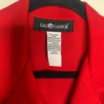 Sag Harbor Red Vintage Tie Back Short Sleeve Button Up Blouse Sz Medium Photo 6