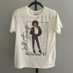 Whitney Houston Moment of Truth '87 World Tour Tee in Ivory Size Small White Photo 0