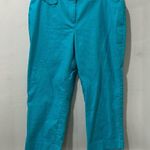 Ann Taylor  Loft petite Size 8 blue Turquoise Cotton Spandex capris Crop Bottoms Photo 1