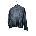 Vera Pelle Women's Black Leather Jacket Made in Italy Two Button Closure Photo 7
