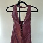 House Of CB  'Jaquetta' Wine Vegan Leather‎ Midi Dress NWOT size XS Photo 3
