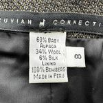 Peruvian Connection  Pencil Skirt Baby Alpaca Wool Lined Slit Pleated Brown 8 Photo 3