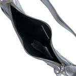 Mango MNG  Metallic Silver Faux Leather Vegan Stitch Adjustable Shoulder Bag OS Photo 4