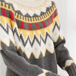 Aerie Fair Isle Pullover Sweater Nordic Cozy Soft Gray Yellow Women's Size XS Photo 0