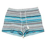 Loft Ann Taylor  Womens Shorts 10 Blue Midnrise  Riviera Boho Aztec Tassels Tribe Photo 1