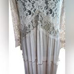 Nwt Blue B Boat Neck Romance Lace Boho Ruffle Women’s Maxi Dress size Small Pink Photo 5