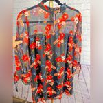 EXPRESS  high neck mini shift floral tie sleeve dress size Large Photo 7