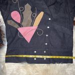 Just Gail vintage dark denim patchwork pantsuit sz large Black Photo 11