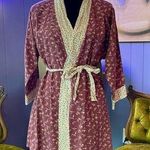Vintage 70s Orpheus Floral Robe Purple Photo 0