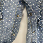 Anthropologie  Daniel Rainn Star Print Snap Front Denim Chambray Top Size M Photo 3