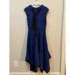 Proenza Schouler  Asymmetric Midi Dress Blue Leopard Print Silk Crepe‎ Size 2 Photo 4