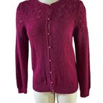 New Vintage Buffums pink knit cardigan sweater WOMEN’S LARGE fits small Photo 0