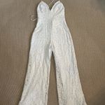 Lulus white lace wide leg jumpsuit Photo 2