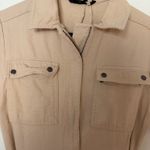 Monoprix Women's Beige Utility Short Sleeve Cotton Romper Size 36 White Photo 2