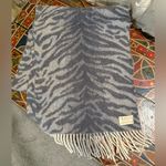 BEGG & CO Scotland Angora and Lambswool Large Animal Print Scarf Gray Photo 0