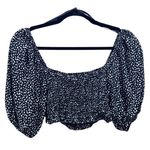 Forever 21  Womens Top S Milkmaid Coquette Feminine Floral Smocked Crop Festival‎ Photo 2