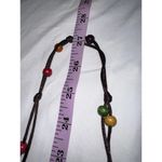 Rasta Boho Wood Beaded Disc Crossbody Bag Multicolor Flower Accent Handmade Brown Photo 11