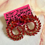 Betsey Johnson red rhinestone swirl post earrings Photo 0