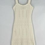 Taylor Cream Crochet Cable Knit Sleeveless Midi Dress Feminine Size S White Photo 0