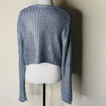 ZARA Blue and Silver Metallic Cropped Sweater Photo 7